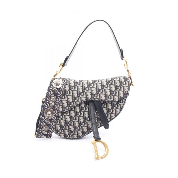 Christian Dior Dior Saddle Bag, Oblique Jacquard Canvas and Leather Handbag, ... - Picture 1 of 6